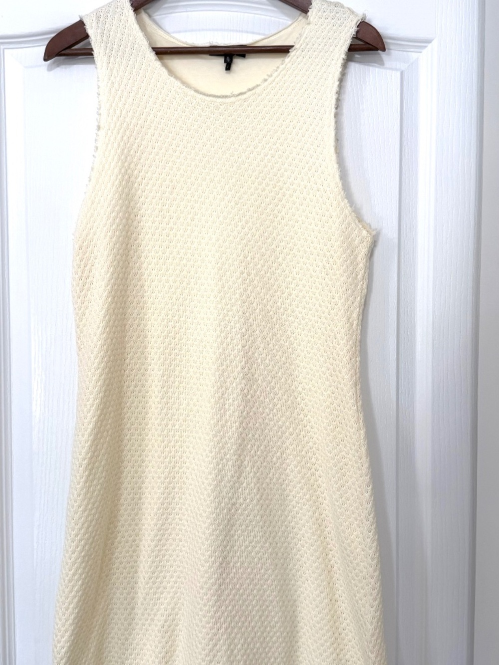 rag & bone New York Pointelle Knit Sleeveless Shift Mini Dress Cream Size XL
